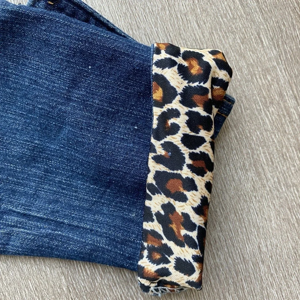 Celine Jeans Girls Blue Ruffled Denim Jean Long Sleeve Dress Size 16 Kidcore